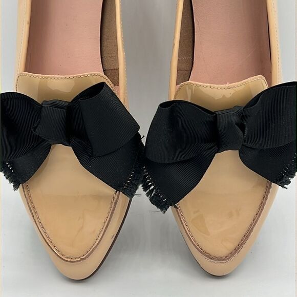 KATE SPADE New York Light Pink Bow Leather Cosetta Pointed Toe Bow Loafers B36 - Picture 3 of 13